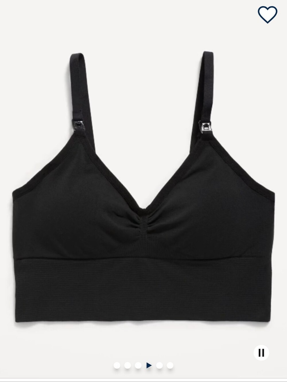 Old Navy Black Seamless Nursing/Pumping Bralette with Clip Straps Xxl